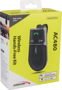 Zestaw głośnomówiący Audiocore Zestaw głośnomówiący bluetooth 5.0 , A2DP, głośnik 2W, wspiera Google i Siri, AC480 6