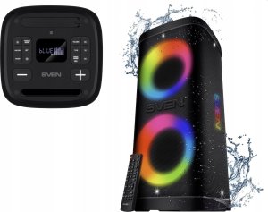 Głośnik Sven Portable speaker SVEN PS-950 black power output 2x80W (RMS) TWS Bluetooth IPx4 FM USB microSD LED-display lithium battery 15