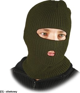 R.E.I.S. CZKOM - Czapka kominiarka z dwoma otworami na usta i oczy - oliwkowy 2