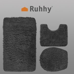 Ruhhy Dywanik łazienkowy - zestaw - szary 24353 10