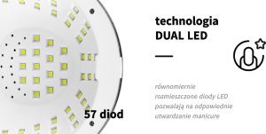 Lampa do paznokci Activeshop Lampa UV LED Glow YC57 RN niebiesko różowa 268W 12