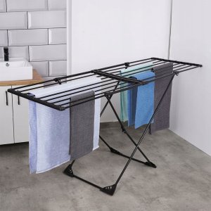 Vilde Suszarka na pranie metalowa czarna rozsuwana XXL 110-189 cm 3