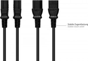 Kabel zasilający Alcasa Alcasa P0130-S075 kabel zasilające Czarny 7,5 m Wtyczka zasilająca typu E+F C13 panel 4