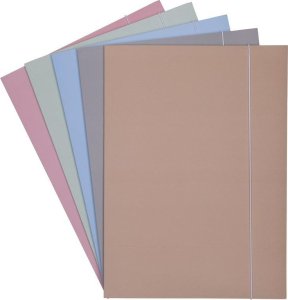PBS Connect Teczka z gumką OFFICE PRODUCTS, Pastel soft touch, karton/lakier, A4, 320gsm, 3-skrz., mix kolorów, cena za 1 szt 3