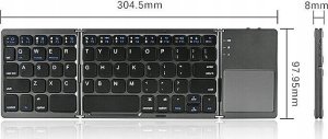 Klawiatura Farrot mini bt klawiatura membranowa zintegrowany składana touchpad 9