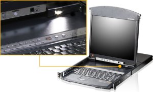 Przełącznik Aten Przełącznik KVM Over-IP ATEN KL1516AiM, 43 cm TFT, VGA, PS/2-USB przez Cat 5, 16-portowy, niemiecki 4