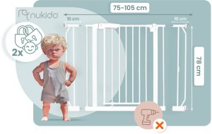 Nukido Barierka bramka zabezpieczająca biała Nukido 718000 2