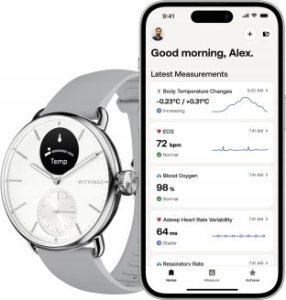 Smartwatch Withings Withings Scanwatch 2 - zegarek z funkcją EKG, pomiarem pulsu i SPO2 oraz mierzeniem aktywności fizycznej i snu (38mm, white) 3
