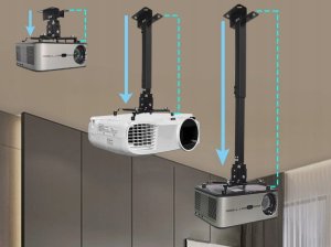 Uchwyt do projektorów Zenwire Wieszak Uchwyt do Projektora Rzutnika Czarny 4w1 Sufitowy Ścienny do 25 kg Zenwire 2
