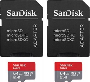 Karta SanDisk Ultra MicroSDXC 64 GB + 64 GB Class 10 UHS-I/U1 A1  (SDSQUAB-064G-GN6MT) 2