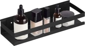 Springos Półka łazienkowa pod prysznic 30x10 cm ze stali nierdzewnej czarna UNIWERSALNY 3
