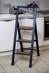 Wenko Drabinka składana czarna, 3 stopnie, WENKO 3