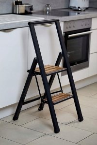 Wenko Drabinka składana czarna, 3 stopnie, WENKO 10