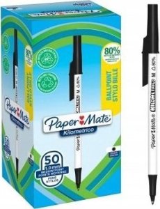 Paper Mate PAPER MATE Kugelschreiber Kilometrico Reycled M schwarz 50er Faltschachtel 3