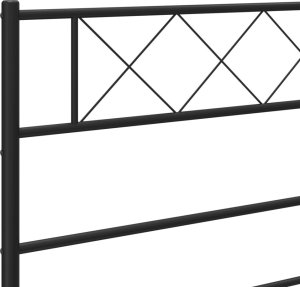 vidaXL vidaXL Metalowa rama łóżka z wezgłowiem, czarna, 80x200 cm 8