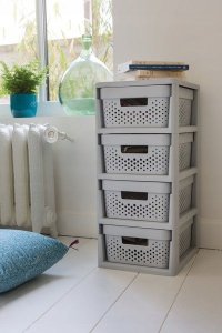 Curver CURVER REGAŁ INFINITY KD 4X10L AŻUROWY   /SZARY/BIAŁY 11