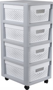 Curver CURVER REGAŁ INFINITY KD 4X10L AŻUROWY   /SZARY/BIAŁY 2