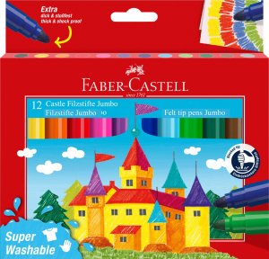 Teka Flamastry Jumbo Zamek 12 kolorów FABER CASTELL 4