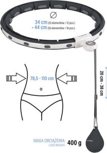 HMS HHM15 HULA HOP BLACK Z MAGNESEM I OBCIĄŻNIKIEM + LICZNIK 11