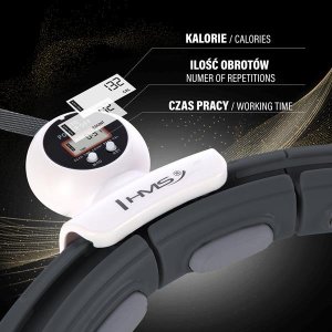 HMS HHM15 HULA HOP BLACK Z MAGNESEM I OBCIĄŻNIKIEM + LICZNIK 10