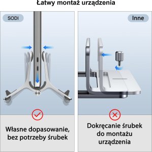Beline SODI Grawitacyjny stojak na MacBooka SMS-300 szary/grey 13