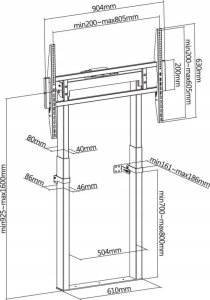 Techly Stojak / Uchwyt elektryczny Podłogowo-Ścienny Techly 55''-100'', 120 kg 9