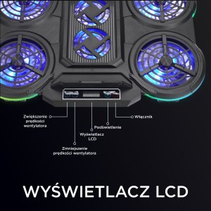 Podstawka chłodząca Rampage PROTE R6 10-17", RGB, regulowana 12