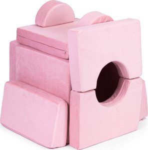 Ecotoys Sofa składana modułowa dla dzieci duża 2 osobowa DIY 10 miękkich poduch - różowa ECOTOYS 6