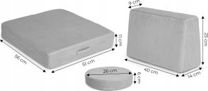 Ecotoys Sofa modułowa duża składana dla dzieci DIY 8 miękkich poduch - szara ECOTOYS 11