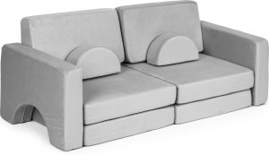 Ecotoys Sofa składana modułowa dla dzieci duża 2 osobowa DIY 10 miękkich poduch - szara ECOTOYS 3