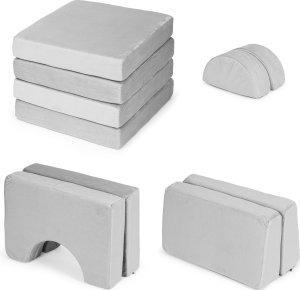 Ecotoys Sofa składana modułowa dla dzieci duża 2 osobowa DIY 10 miękkich poduch - szara ECOTOYS 8