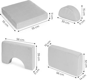 Ecotoys Sofa składana modułowa dla dzieci duża 2 osobowa DIY 10 miękkich poduch - szara ECOTOYS 9