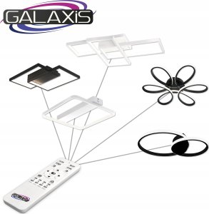Lampa sufitowa LVT LVT Galaxis Vela 3335 plafon lampa sufitowa z pilotem 90W LED 3000-6500K CCT ściemnialny czarny/biały 19