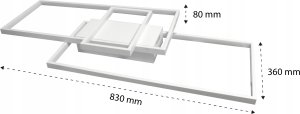 Lampa sufitowa LVT LVT Galaxis Vela 3335 plafon lampa sufitowa z pilotem 90W LED 3000-6500K CCT ściemnialny czarny/biały 23