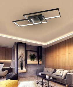 Lampa sufitowa LVT LVT Galaxis Vela 3335 plafon lampa sufitowa z pilotem 90W LED 3000-6500K CCT ściemnialny czarny/biały 26