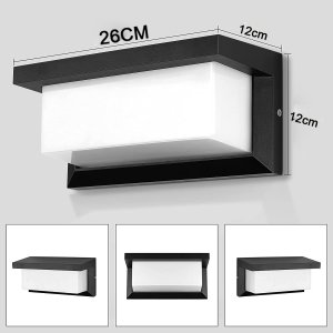 Kinkiet LVT LVT Lagos 7925 kinkiet lampa ścienna ogrodowa IP54 1x12W LED 4000K 840lm z czujnikiem ruchu czarny/biały 22