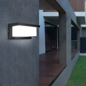 Kinkiet LVT LVT Lagos 7925 kinkiet lampa ścienna ogrodowa IP54 1x12W LED 4000K 840lm z czujnikiem ruchu czarny/biały 23