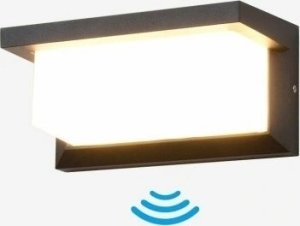 Kinkiet LVT LVT Lagos 7925 kinkiet lampa ścienna ogrodowa IP54 1x12W LED 4000K 840lm z czujnikiem ruchu czarny/biały 7