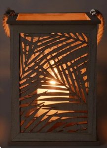 Home Styling Collection Lampion LEAF DESIGN - latarenka na świeczkę, 18x26 cm 4