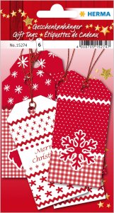 Herma Zawieszka na prezent White Christmas 6 sztuk 2