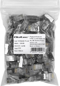 Qoltec Wtyk przelotowy złšcze RJ45 | CAT6 | FTP | Pass Through | Pozłacane styki 4