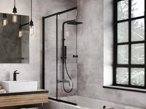 Parawan nawannowy Besco Ścianka prysznicowa Easy Slide Black 6
