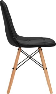 Activeshop 4Rico Krzesło skandynawskie QS-185 eco skóra czarne 2