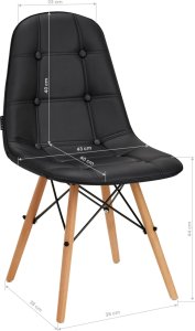Activeshop 4Rico Krzesło skandynawskie QS-185 eco skóra czarne 8