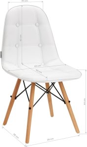 Activeshop 4Rico Krzesło skandynawskie QS-185 eco skóra białe 8