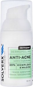 Solverx Dermopeel Dermopeeling Anti-Acne - Kompleks Kwasów 20% (azelanowy,laktobionowy) 30ml 2