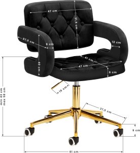 Activeshop 4Rico Krzesło obrotowe QS-OF213G aksamit czarne 10