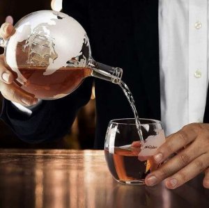 Malatec Zestaw do whisky w kształcie globusa 5