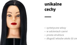 Activeshop Główka treningowa fryzjerska Gabbiano WZ2 syntetyczne włosy, kolor 1H, długość 24" 7