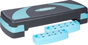 Rebel Step do aerobiku i ćwiczeń fitness, 3 stopnie, szaro-niebieski, REBEL ACTIVE 5